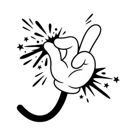Cartoon hand holding a flashcard — Worty vocabulary practice